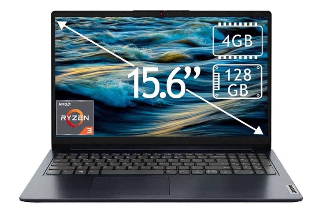 Laptop Lenovo IdeaPad 1, AMD Ryzen 3 7320U, 4 GB RAM, 128 GB SSD Color Azul
