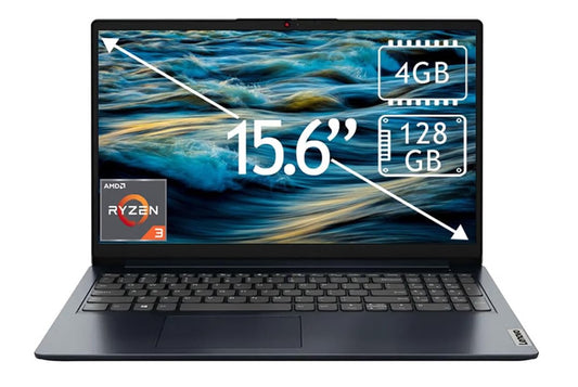 Laptop Lenovo IdeaPad 1, AMD Ryzen 3 7320U, 4 GB RAM, 128 GB SSD Color Azul