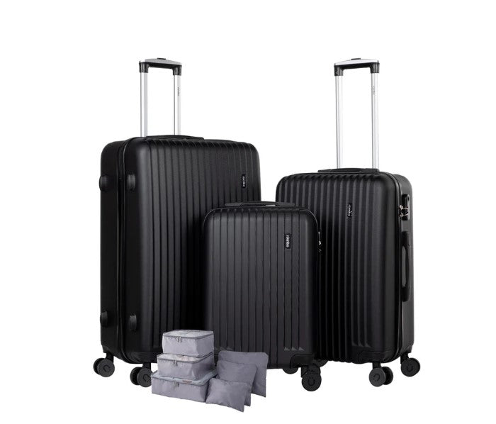 Juego de 3 Maletas de Viaje Rigidas Con Ruedas 360 + Bolsas De Viaje