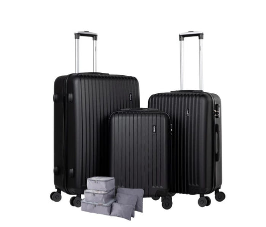 Juego de 3 Maletas de Viaje Rigidas Con Ruedas 360 + Bolsas De Viaje