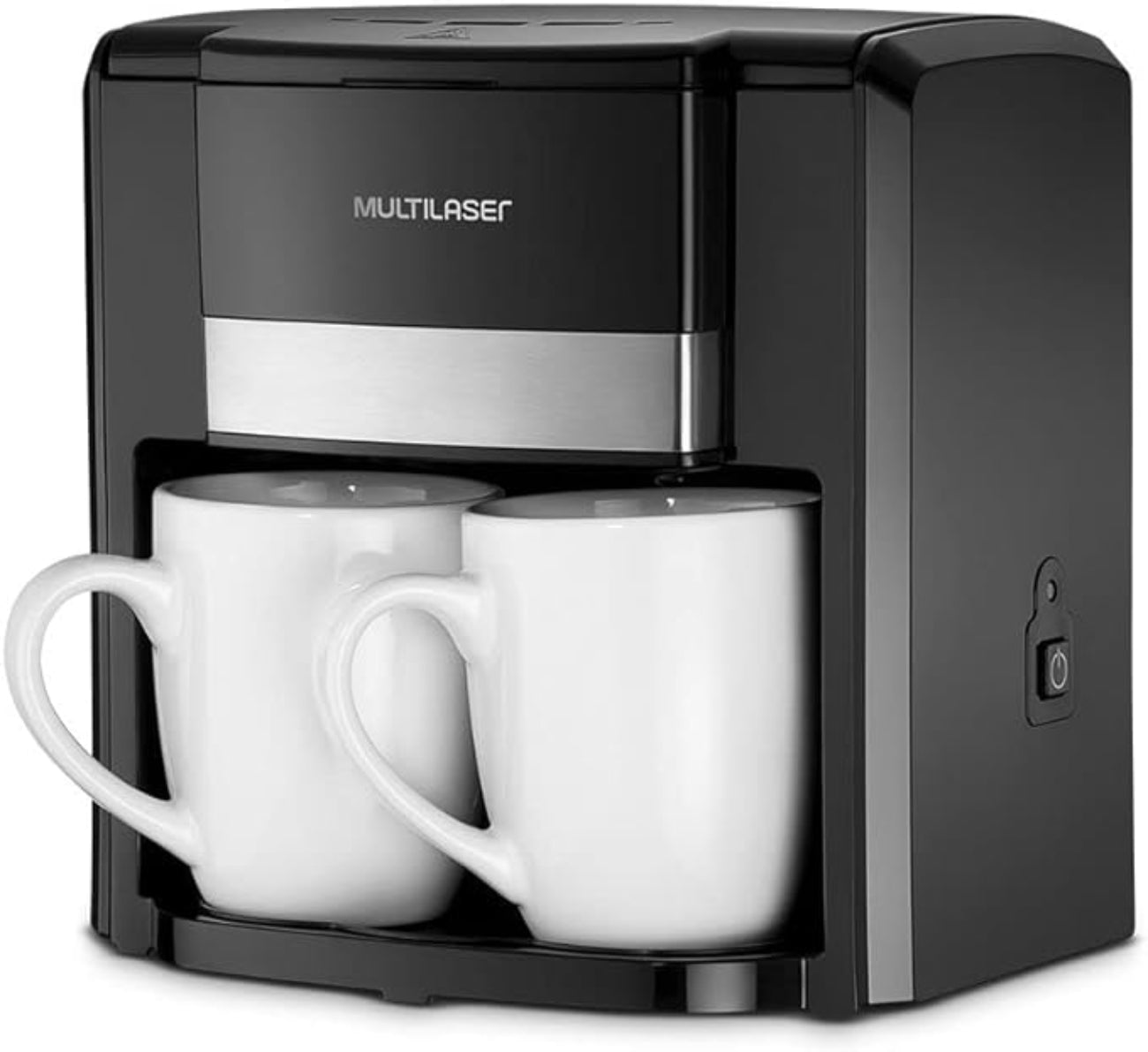 Cafetera compacta Multilaser de doble taza para café molido, con 2 tazas con filtro de 127V