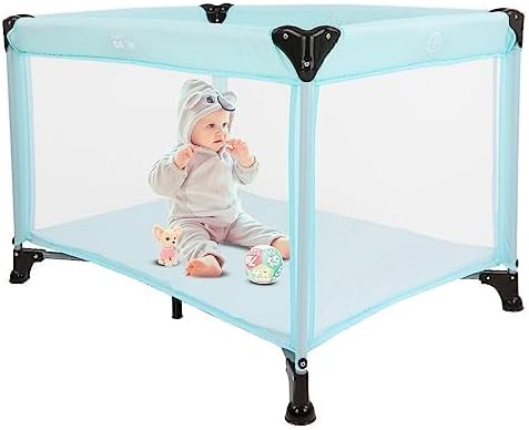 Cuna Portátil y Plegable para Recién Nacidos - Azul