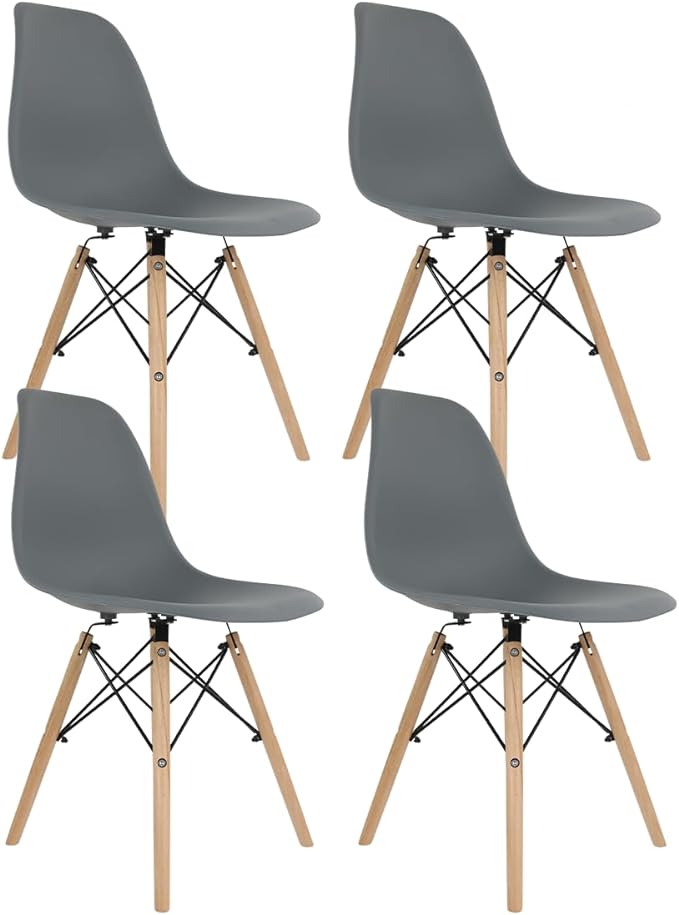 Sillas Estilo Contemporáneo Color Gris - Set de 4