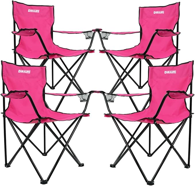 Sillas para Exteriores Camping Color Rosa - Set de 4