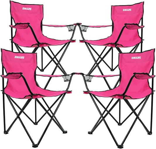 Sillas para Exteriores Camping Color Rosa - Set de 4