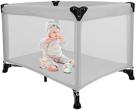 Cuna Portátil y Plegable para Recién Nacidos - Gris