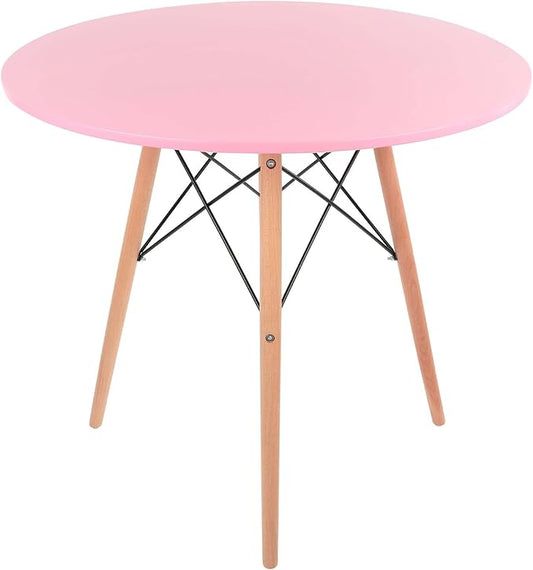 Mesa Redonda Elegante para el Hogar - Color Rosa