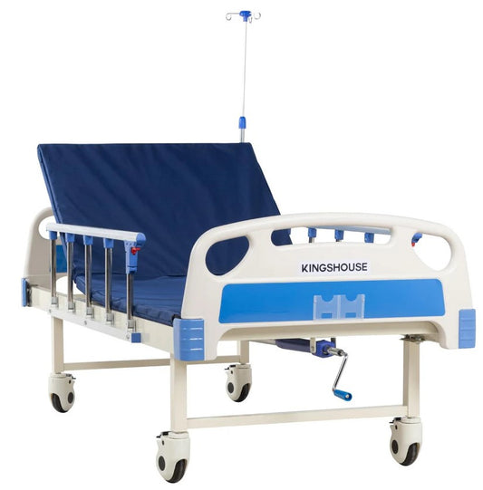Cama De Hospital Manual Con Base de Colchon y Porta Suero KingsHouse