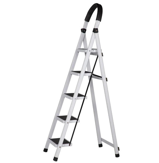 Escalera Tubular Plegable Con Taburete De Acero Con 5 Escalones KingsHouse