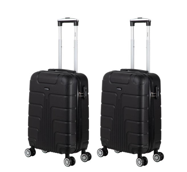 Combo Maleta de Mano Con Candado De 20 Pulgadas 10kg Con Ruedas 360 2 Piezas Negras