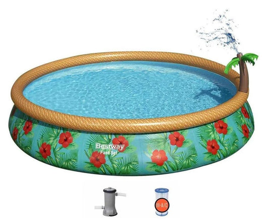 Alberca Inflable Redonda Paradise Palms con Bomba y Cartucho Bestway