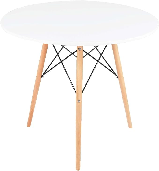 Mesa Redonda Elegante para el Hogar - Color Blanco