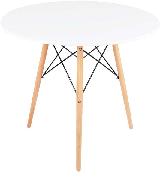 Mesa Redonda Elegante para el Hogar - Color Blanco