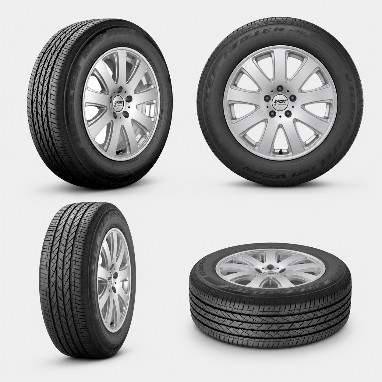 Llantas 225/65 R17 BRIDGESTONE DUELER H/P SPORT AS 102T Paquete de 4