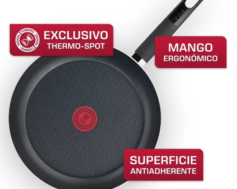 Sartén T-Fal, Rojo, 3 piezas