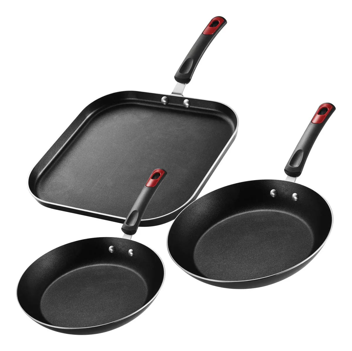 Sartén Tramontina, Negro, 3 piezas