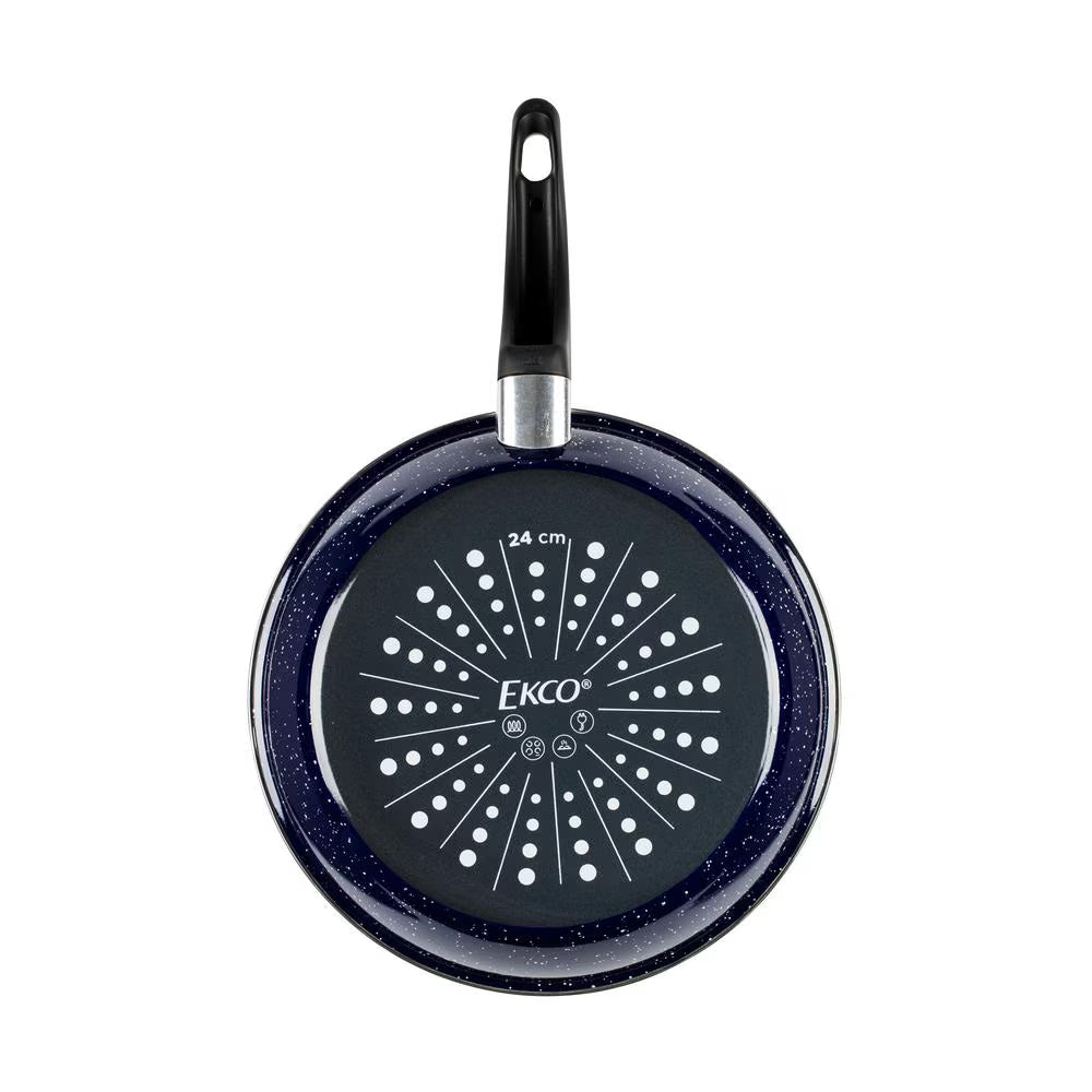 Batería de Cocina Ekco 28855 de Acero Esmaltado Antiadherente, 12 Piezas, Azul