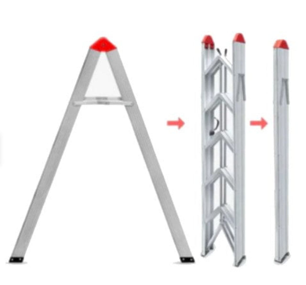 Escalera Plegable Pórtatil  De Aluminio Con 4 Escalones Para 150 Kg
