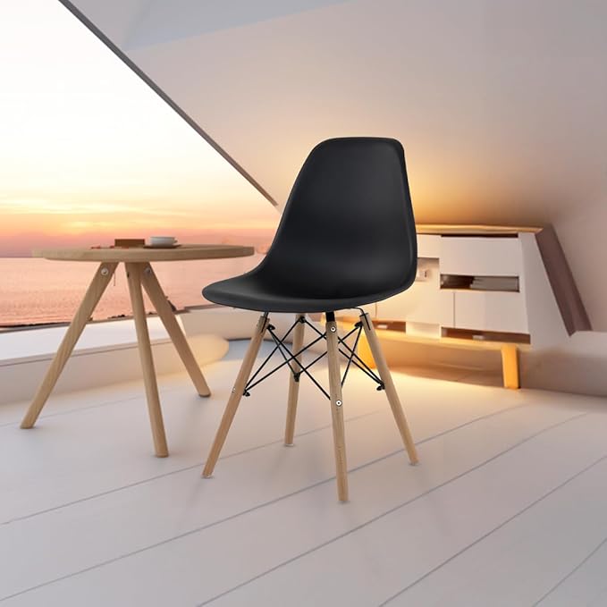 Sillas Estilo Contemporáneo Color Negro - Set de 4
