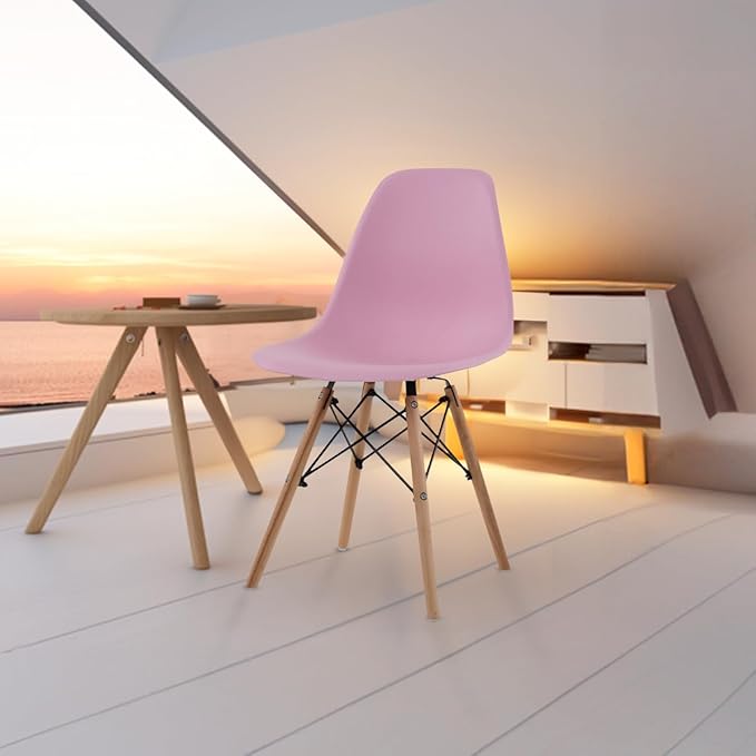 Sillas Estilo Contemporáneo Color Rosa - Set de 4