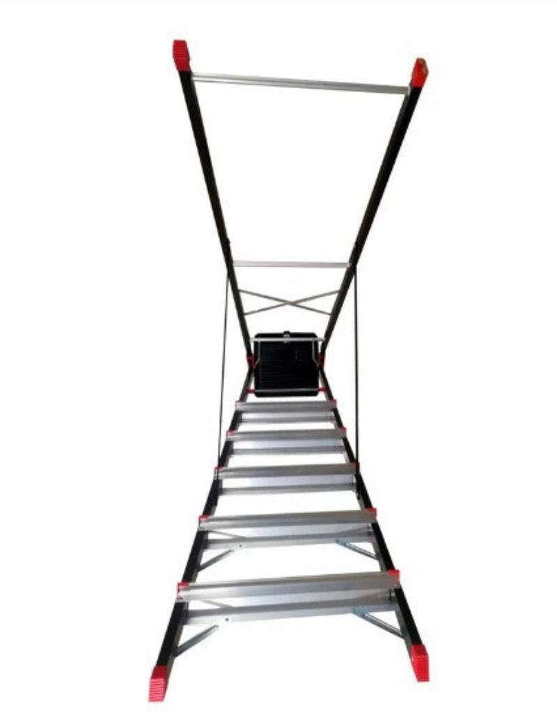 Escalera Tijera De Aluminio Y  Peldaños de Acero Con 6 Escalones