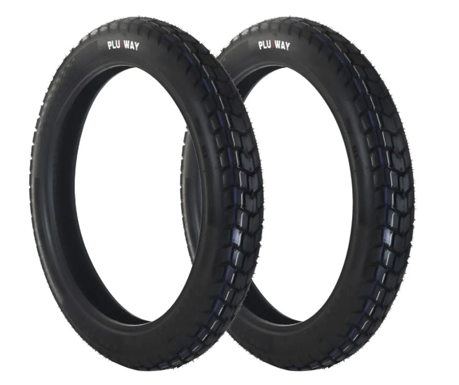 Llanta para Moto 3.00-17 PLUSWAY 53P 8PR PLWA453 TL Paquete de 2