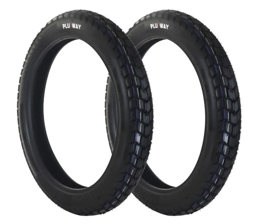 Llanta para Moto 3.00-17 PLUSWAY 53P 8PR PLWA453 TL Paquete de 2