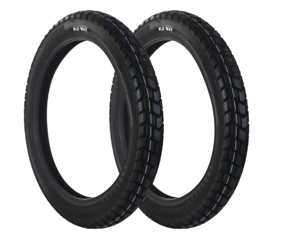 Llanta para Moto 3.00-18 PLUSWAY 52P 8PR PLWA453 TL Paquete de 2