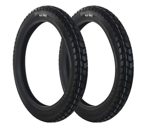 Llanta para Moto 3.00-18 PLUSWAY 52P 8PR PLWA453 TL Paquete de 2