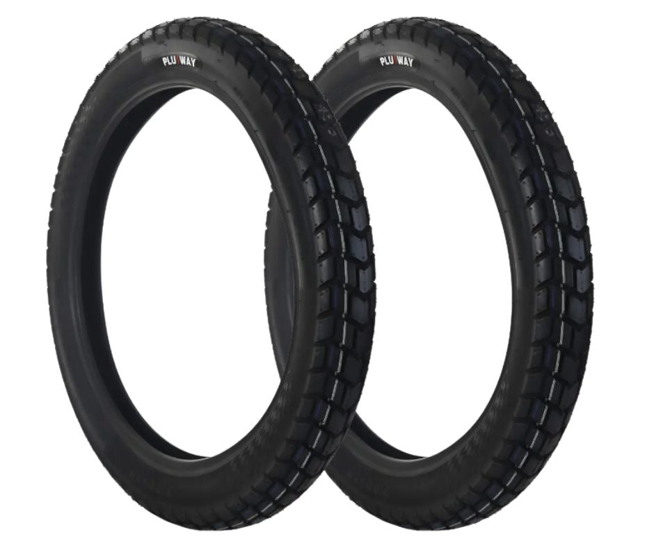 Llanta para Motocicleta 3.50-18 PLUSWAY 62P 8PR PLWA453 TL Paquete de 2