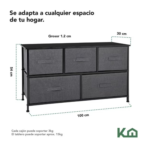 Cómodas Organizadoras con Cajones de Tela – Combo de  2 Piezas