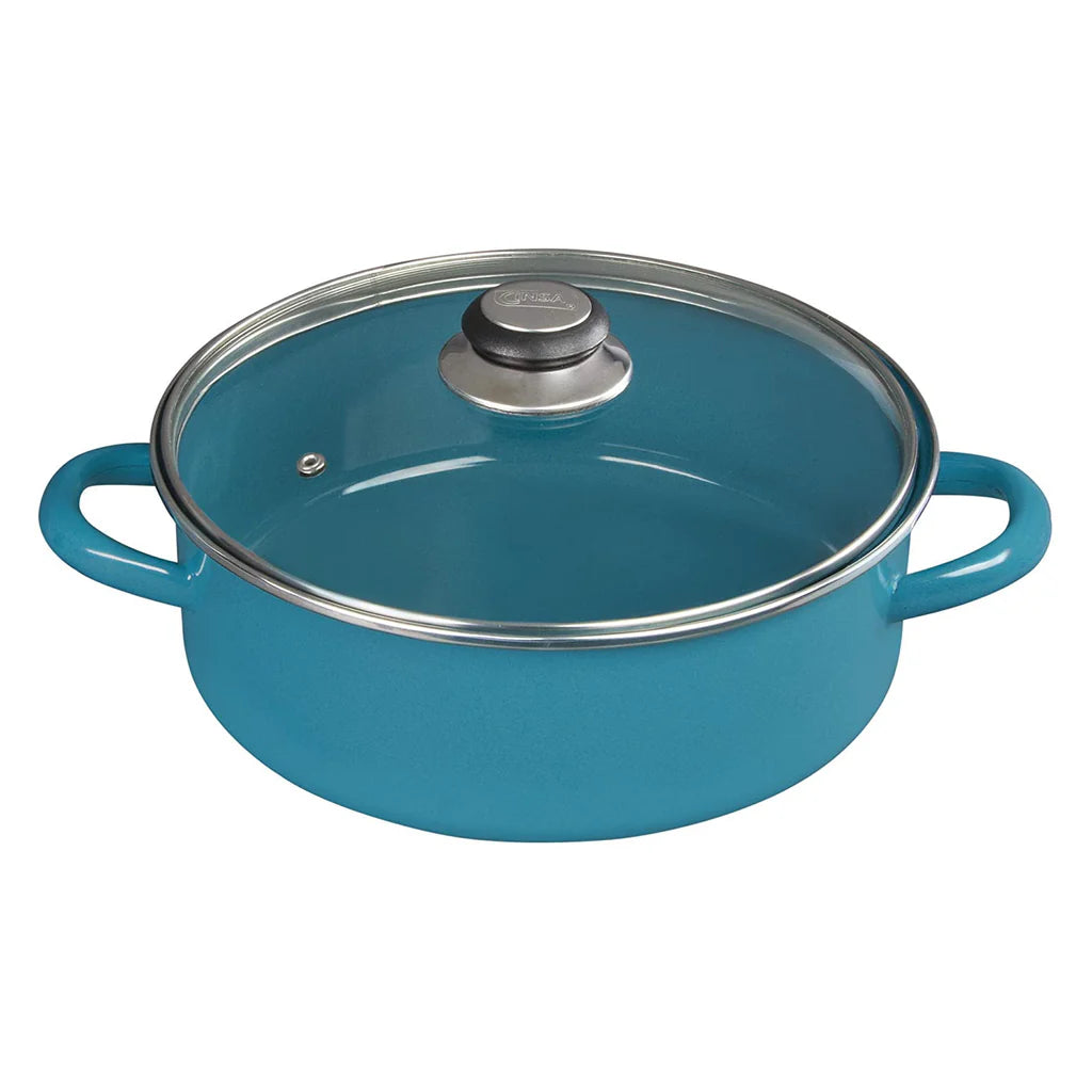 Batería de Cocina Cinsa Europea de Acero Vitrificado Antiadherente, 11 Piezas, Azul