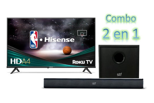 Combo Cine en Casa Smart TV 32 Hisense + Barra de Sonido