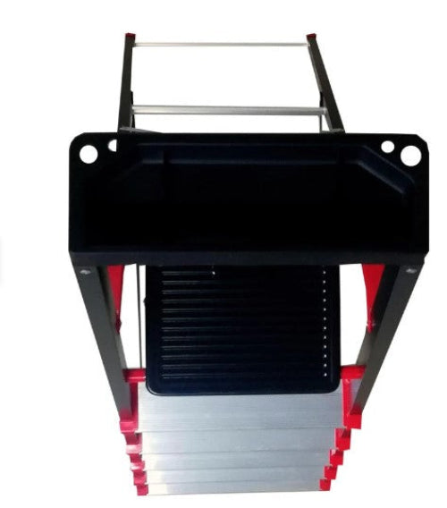 Escalera Tijera De Aluminio Y  Peldaños de Acero Con 6 Escalones