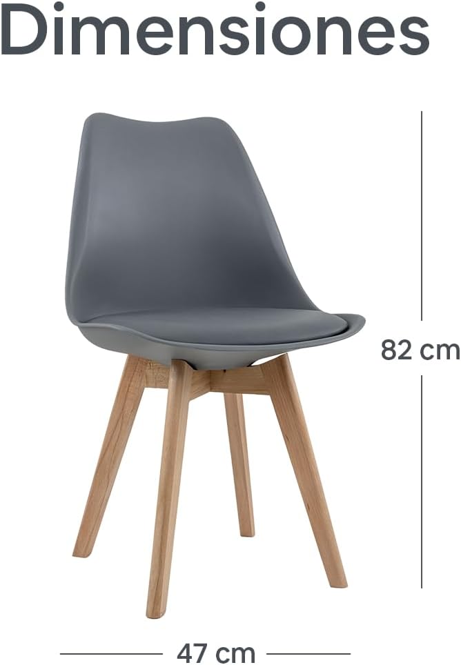Sillas para el Hogar Color Gris - Paquete de 4