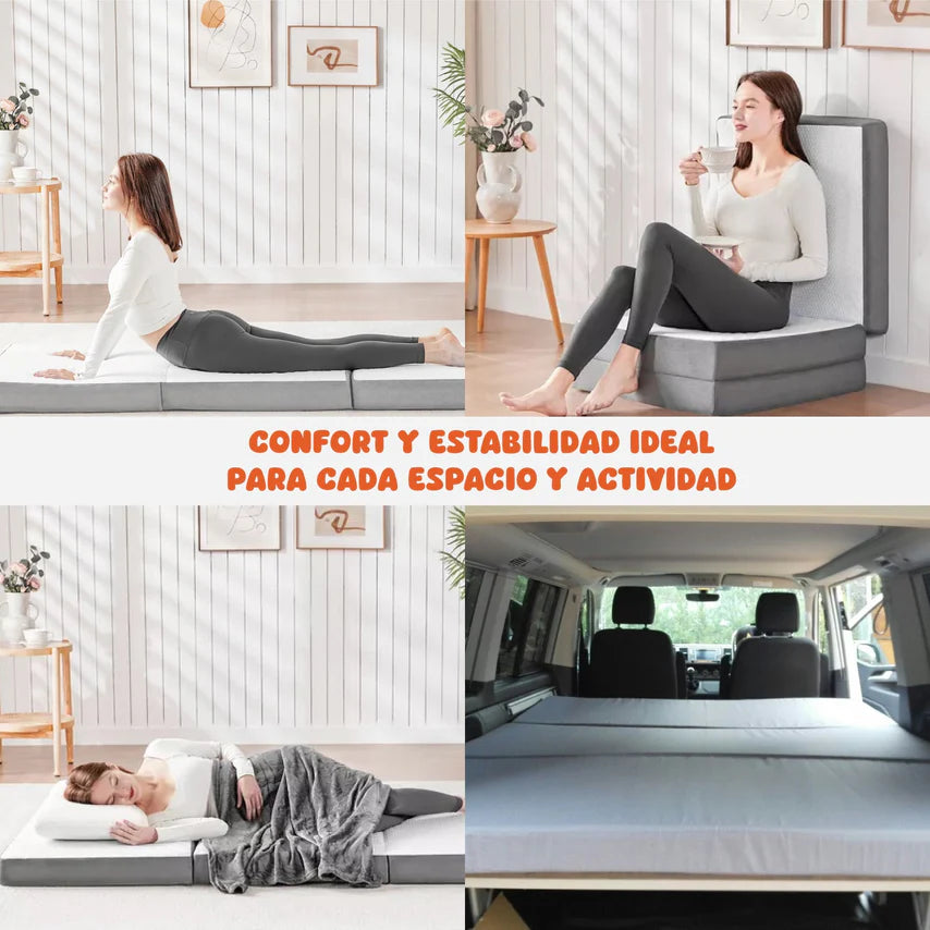 Colchon Individual 100 cm Colchoneta Plegable Con Maleta Colordream
