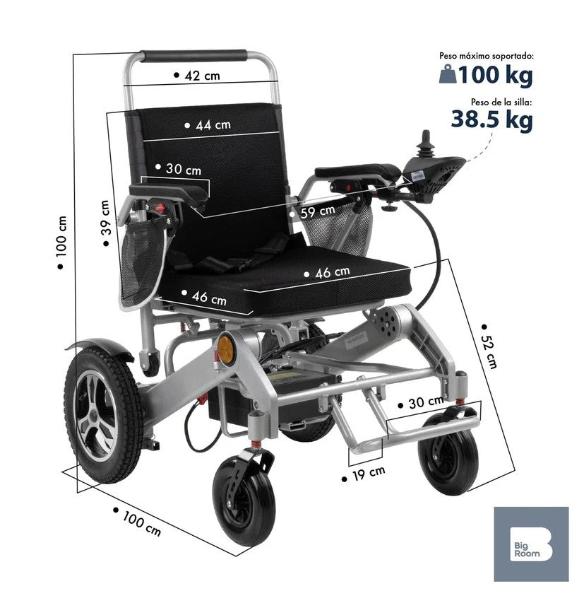 Silla De Ruedas Eléctrica Plegable Todoterreno De Aluminio BIG ROOM