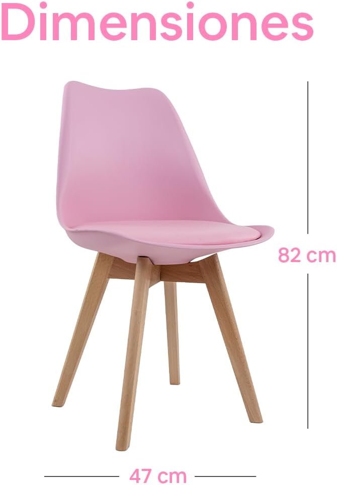 Sillas para el Hogar Color Rosa - Paquete de 4