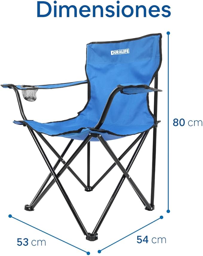 Sillas para Exteriores Camping Color Azul - Set de 4