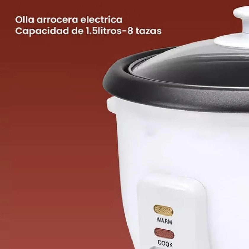 Arrocera Eléctrica A Vapor 1.5 Litros Para 8 Tazas