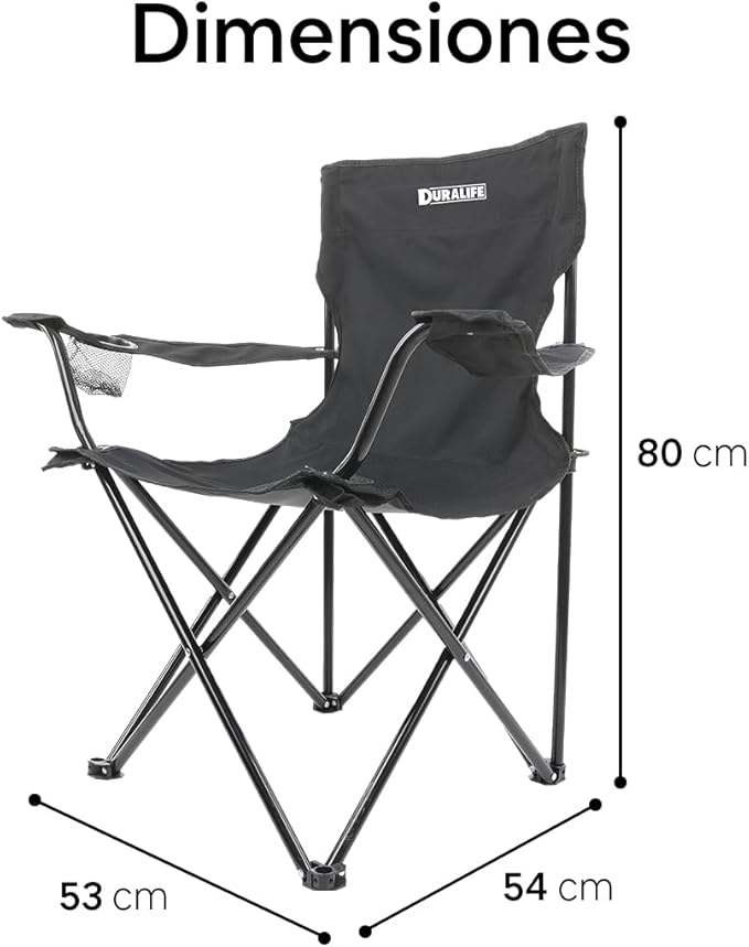 Sillas para Exteriores Camping Color Negro - Set de 4