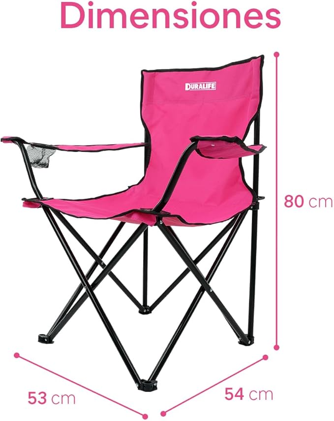 Sillas para Exteriores Camping Color Rosa - Set de 4