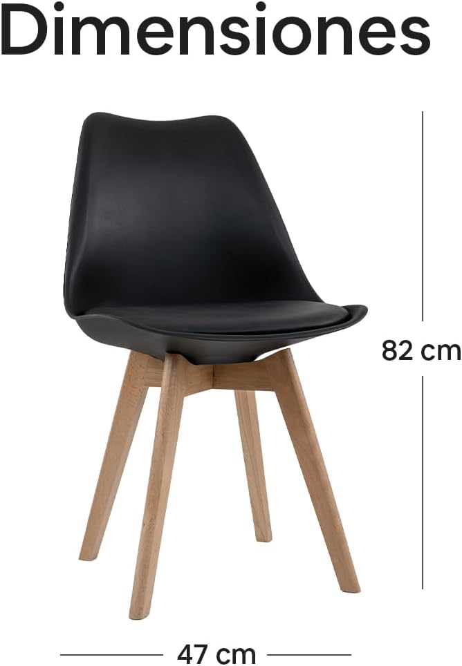 Sillas para el Hogar Color Negro - Paquete de 4