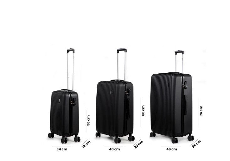 Juego de 3 Maletas de Viaje Rigidas Con Ruedas 360 + Bolsas De Viaje