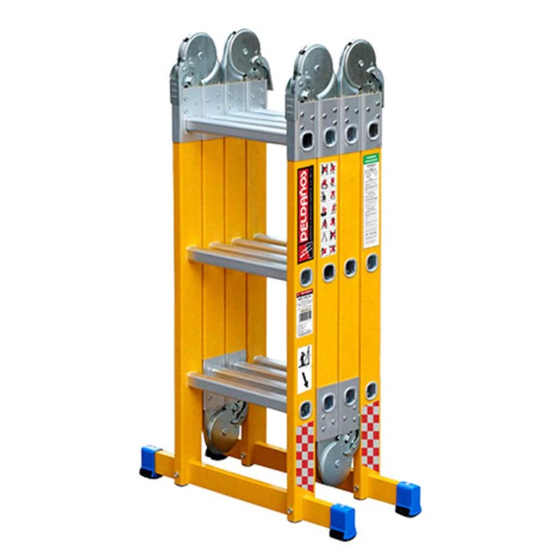 Escalera Multiposiciones Dielectrica Con Peldaños De Fibra De Vidrio