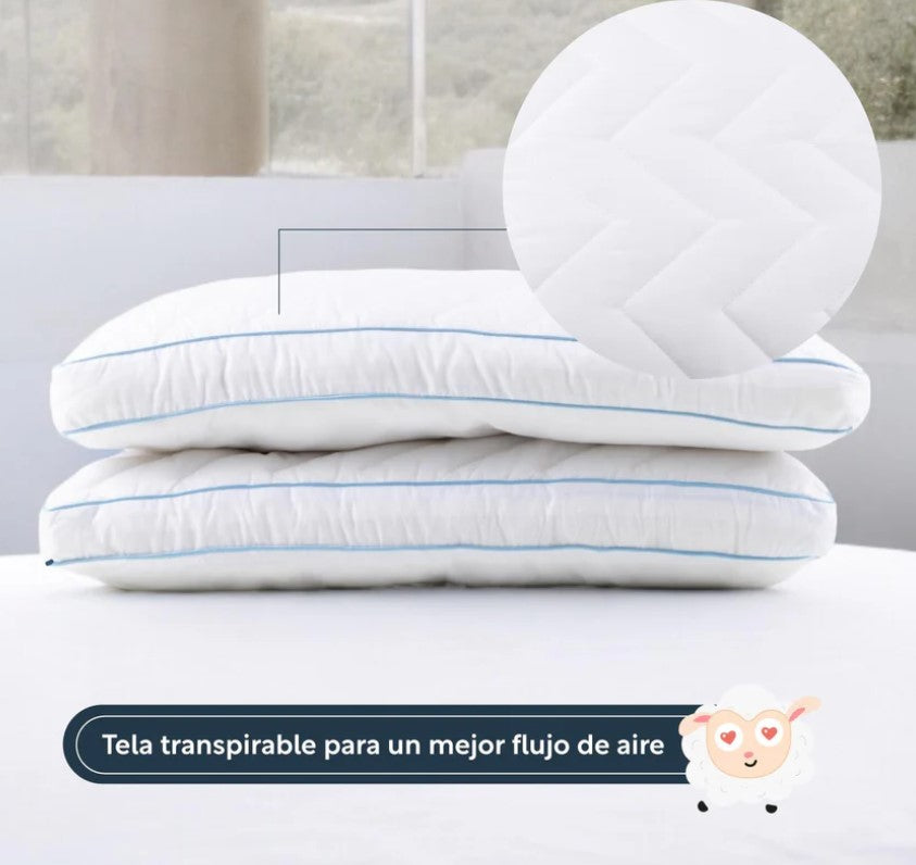 Almohada Con Fibra De Poliéster 3D Hipoalergénicas De 2 Piezas Colordreams