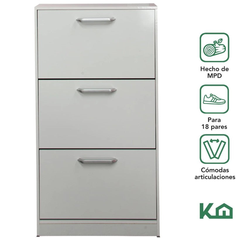 Zapatero Organizador de Madera para 18 Pares de Calzado Hogar