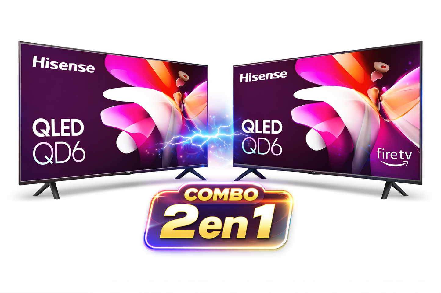 Smart TV Hisense 43” QD6 QLED 4K UHD Fire TV combo de 2