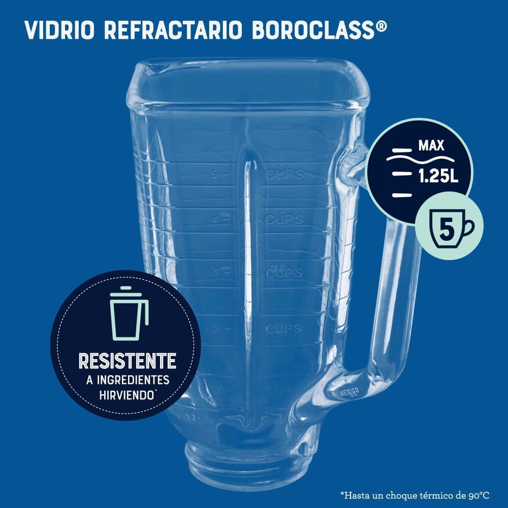 Licuadora Oster, vaso de vidrio 1.25 L,400W