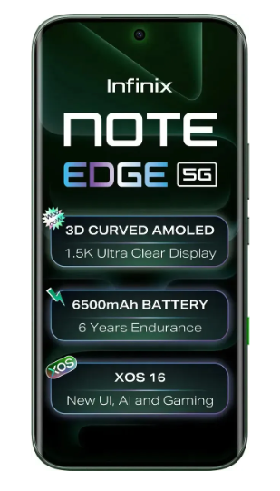 Teléfono Celular Smartphone Infinix NOTE Edge 5G, 16GB RAM (8+8 Virtual) 256GB Color Verde